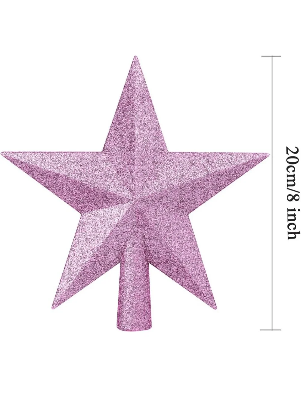 Glitter Star Tree Topper - Pink